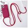 Mobigear Lanyard Card iPhone 15 Pro Max Siliconen Hoesje met koord en Pasjeshouder - Bordeaux Rood