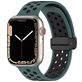 Mobigear Sport Plus Mag Siliconen Apple Watch Bandje Magneetsluiting - 49/46/45/44 mm - Zwart / Groen
