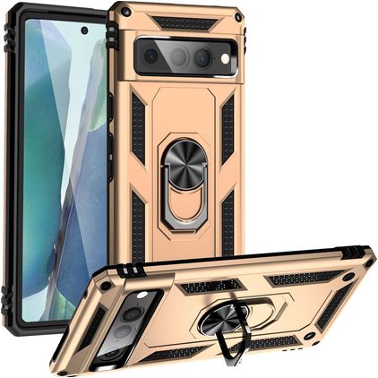 Mobigear Armor Ring Google Pixel 7 Pro Hoesje Hardcase Backcover Shockproof met Ringhouder - Goud