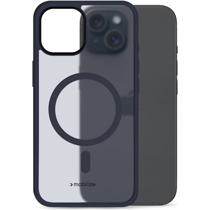 Mobilize Hybrid Pro iPhone 15 MagSafe Hoesje Hardcase Backcover Shockproof - Blauw