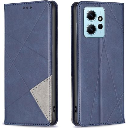 Mobigear Rhombus Slim Xiaomi Redmi Note 12 Hoesje Bookcase - Blauw