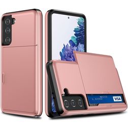 Mobigear Brushed Credit Card Slot Case Rose Gold Samsung Galaxy S21 Plus