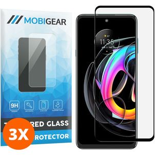 Mobigear Premium Motorola Edge 20 Lite Glazen Screenprotector - Case Friendly - Zwart (3-Pack)
