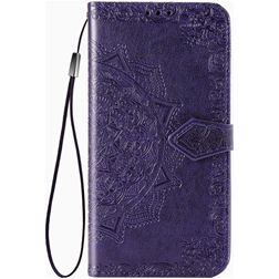 Mobigear Mandala Motorola One Fusion Plus Hoesje Bookcase Portemonnee - Paars