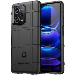 Mobigear Rugged Shield POCO X5 Pro Hoesje Flexibel TPU Backcover Shockproof - Zwart