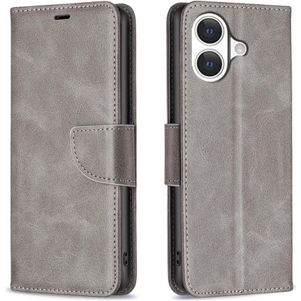 Mobigear Excellent iPhone 17 Hoesje Bookcase Portemonnee - Grijs