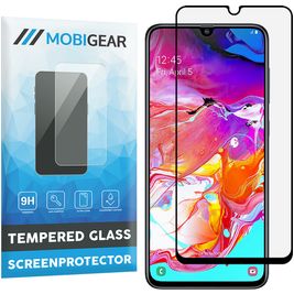 Mobigear Premium Samsung Galaxy A70 Glazen Screenprotector - Case Friendly - Zwart