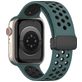 Mobigear Sport Plus Mag Siliconen Apple Watch Bandje Magneetsluiting - 42/41/40/38 mm - Zwart / Groen