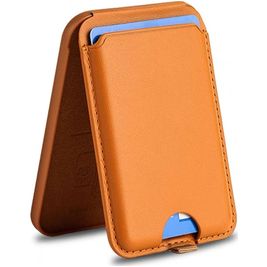 Mobigear Wallet Stand Pasjeshouder - 3 Pasjes - MagSafe Compatible - Bruin