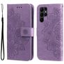 Mobigear Flowers Samsung Galaxy S23 Ultra Hoesje Bookcase Portemonnee - Paars