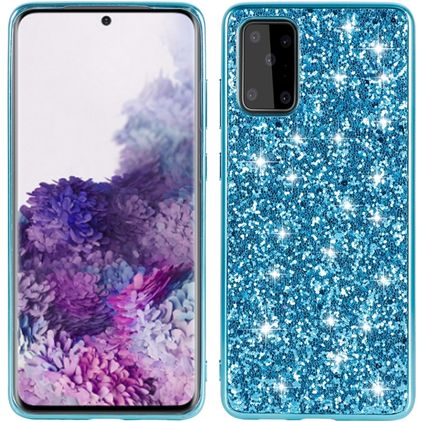 Mobigear Glitter Samsung Galaxy S20 Hoesje Hardcase Backcover - Blauw