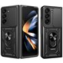 Mobigear Armor Ring Cam Slide Samsung Galaxy Z Fold 7 Hoesje Hardcase Backcover Shockproof met Ringhouder en Camera Slider - Zwart