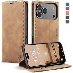CaseMe 013 iPhone 18 Pro Hoesje Bookcase Portemonnee - Bruin