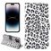 Mobigear Leopard iPhone 14 Pro Max Hoesje Bookcase Portemonnee - Wit