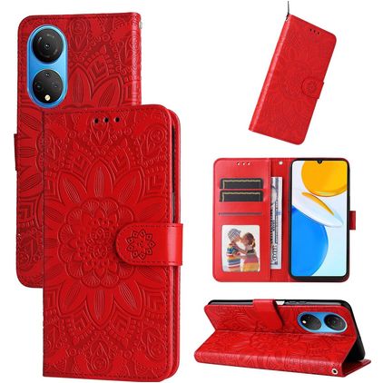 Mobigear Sunflower HONOR X7 Hoesje Bookcase Portemonnee - Rood