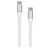 Mobiparts Woven Cable USB-C naar USB-C Kabel 1,5 m - Wit