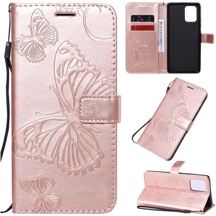 Mobigear Butterfly Samsung Galaxy S10 Lite Hoesje Bookcase Portemonnee - Roségoud