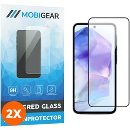 Mobigear Premium Samsung Galaxy A55 Glazen Screenprotector - Case Friendly - Zwart (2-Pack)
