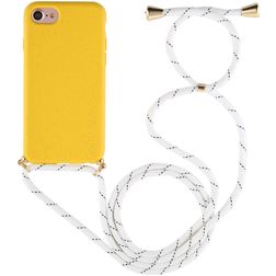Mobigear Lanyard iPhone SE (2020) Flexibel TPU Hoesje met koord - Geel