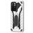 Mobigear Armor Stand Xiaomi Redmi Note 11T Hoesje Hardcase Backcover Shockproof met Standaard - Zilver