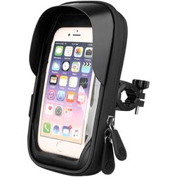 Mobigear Weather Shield Telefoonhouder fiets Stuurbevestiging Hoesje Universeel (max 17 cm x 9 cm) - Zwart