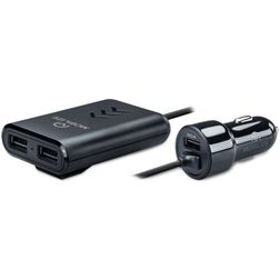 Mobilize Triple USB Autolader 1.5 Meter 12W 2.4A - Zwart