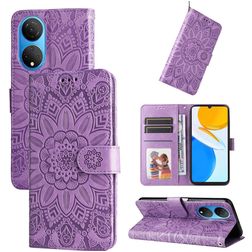 Mobigear Sunflower HONOR X7 Hoesje Bookcase Portemonnee - Paars