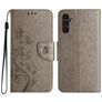 Mobigear Flowers Samsung Galaxy A56 Hoesje Bookcase Portemonnee - Grijs