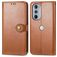 Mobigear Snap Button Motorola Edge 30 Pro Hoesje Bookcase Portemonnee - Bruin
