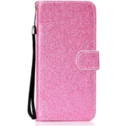 Mobigear Glitter Huawei Y6p Hoesje Bookcase Portemonnee - Roze