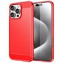Mobigear Brushed Slim iPhone 16 Pro Max Hoesje Flexibel TPU Backcover - Rood