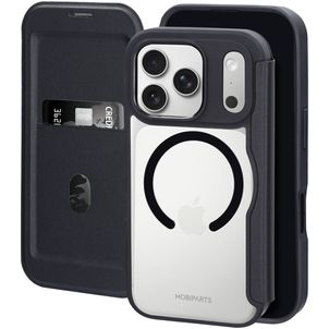 Mobiparts Shield Line iPhone 17 Pro MagSafe Hoesje Bookcase - Zwart