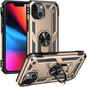 Mobigear Armor Ring iPhone 14 Hoesje Hardcase Backcover Shockproof met Ringhouder - Goud