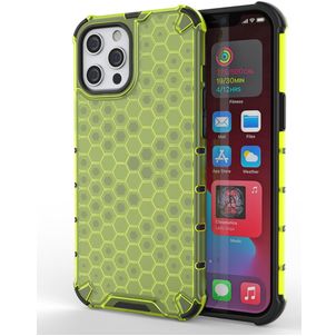 Mobigear Honeycomb iPhone 13 Mini Hoesje Hardcase Backcover Shockproof - Groen
