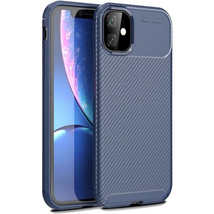 Mobigear Racing iPhone 12 Pro Max Hoesje Flexibel TPU Backcover - Blauw