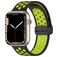 Mobigear Sport Plus Mag Siliconen Apple Watch Bandje Magneetsluiting - 42/41/40/38 mm - Zwart / Groen