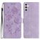 Mobigear Flowers Samsung Galaxy A17 Hoesje Bookcase Portemonnee - Paars