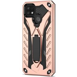 Mobigear Armor Stand Realme C21Y Hoesje Hardcase Backcover Shockproof met Standaard - Roségoud