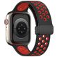 Mobigear Sport Plus Mag Siliconen Apple Watch Bandje Magneetsluiting - 42/41/40/38 mm - Zwart / Bordeaux Rood