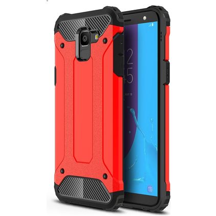 Mobigear Outdoor Samsung Galaxy J6 (2018) Hoesje Hardcase Backcover Shockproof - Rood