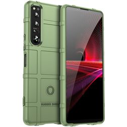Mobigear Rugged Shield Sony Xperia 1 V Hoesje Flexibel TPU Backcover Shockproof - Groen