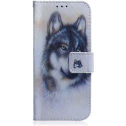 Mobigear Design Motorola Moto E6 Play Hoesje Bookcase Portemonnee - Wolf