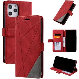 Mobigear Rhombus iPhone 12 Pro Max Hoesje Bookcase Portemonnee - Rood