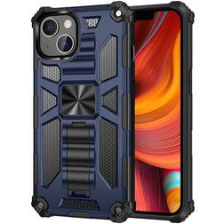 Mobigear Armor Stand iPhone 13 Hoesje Hardcase Backcover Shockproof met Standaard - Blauw