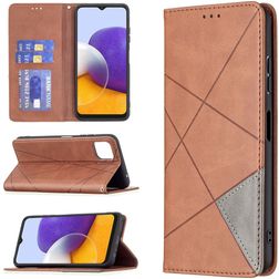 Mobigear Rhombus Slim Samsung Galaxy A22 5G Hoesje Bookcase - Bruin