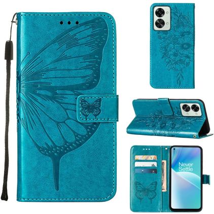 Mobigear Butterfly OnePlus Nord 2T 5G Hoesje Bookcase Portemonnee - Blauw
