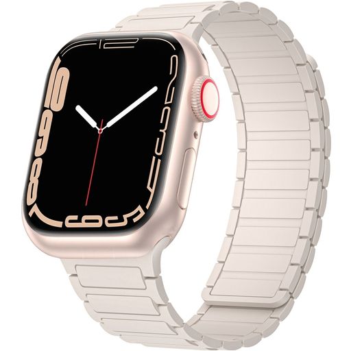 Mobigear Loop Mag Siliconen Apple Watch Bandje Magneetsluiting - 49/46/45/44 mm - Sterrenlicht