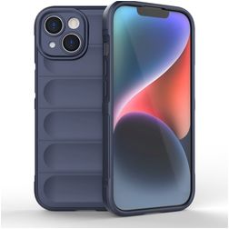 Mobigear Bumpy iPhone 15 Hoesje Flexibel TPU Backcover - Donkerblauw