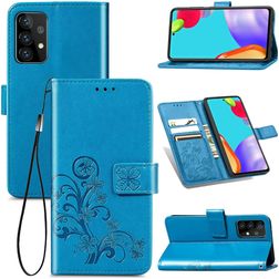 Mobigear Clover Samsung Galaxy A52 Hoesje Bookcase Portemonnee - Blauw