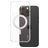 CARE by PanzerGlass Kickstand iPhone 16 Pro Max MagSafe Hoesje Hardcase Backcover met Standaard - Transparant / Zilver